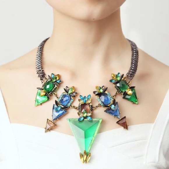 The Kaleidoscope Crystals Statement Necklace - Picture 2 of 5